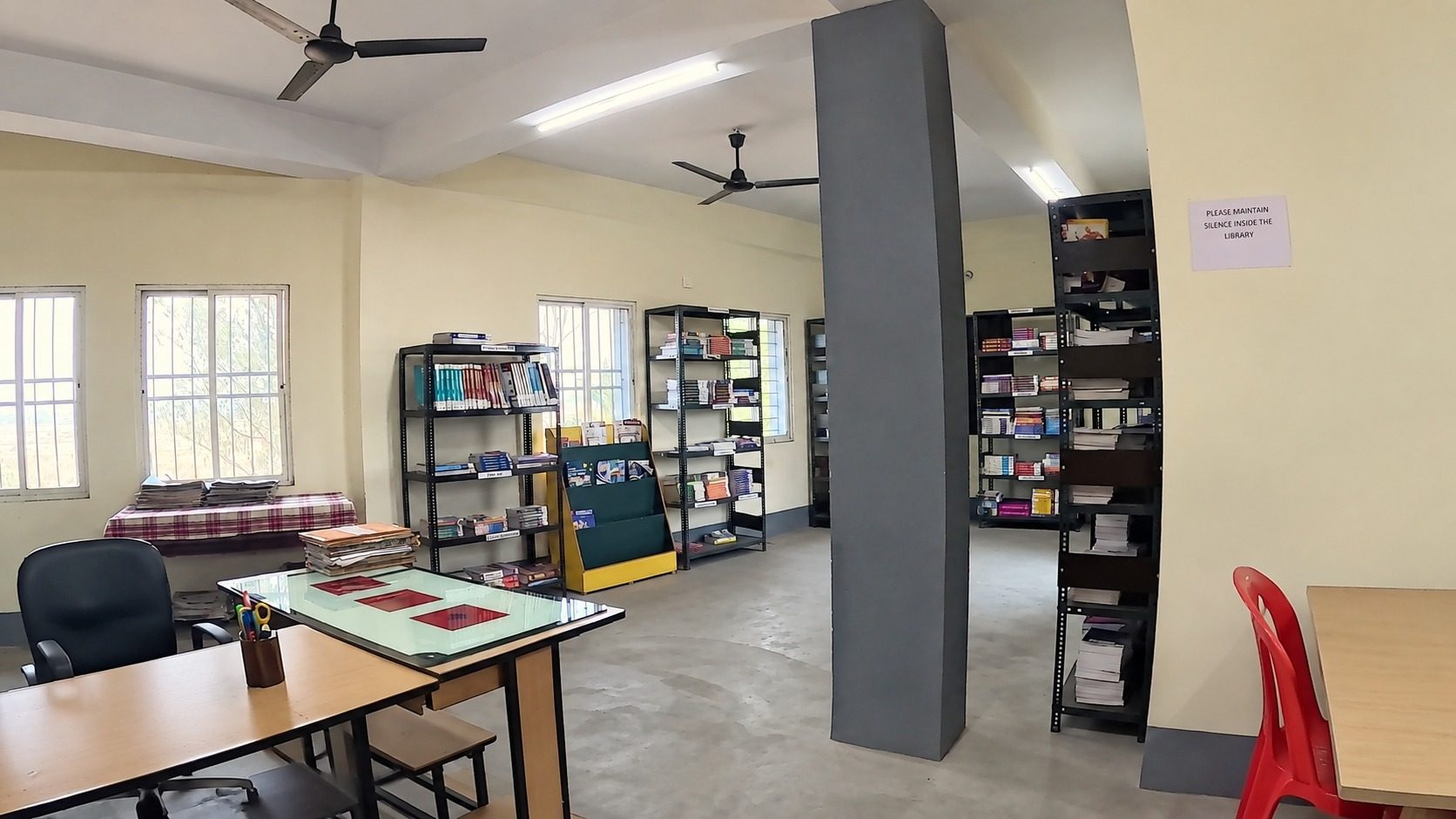 The library reading room at School of Hospitality & Management, Durgapur