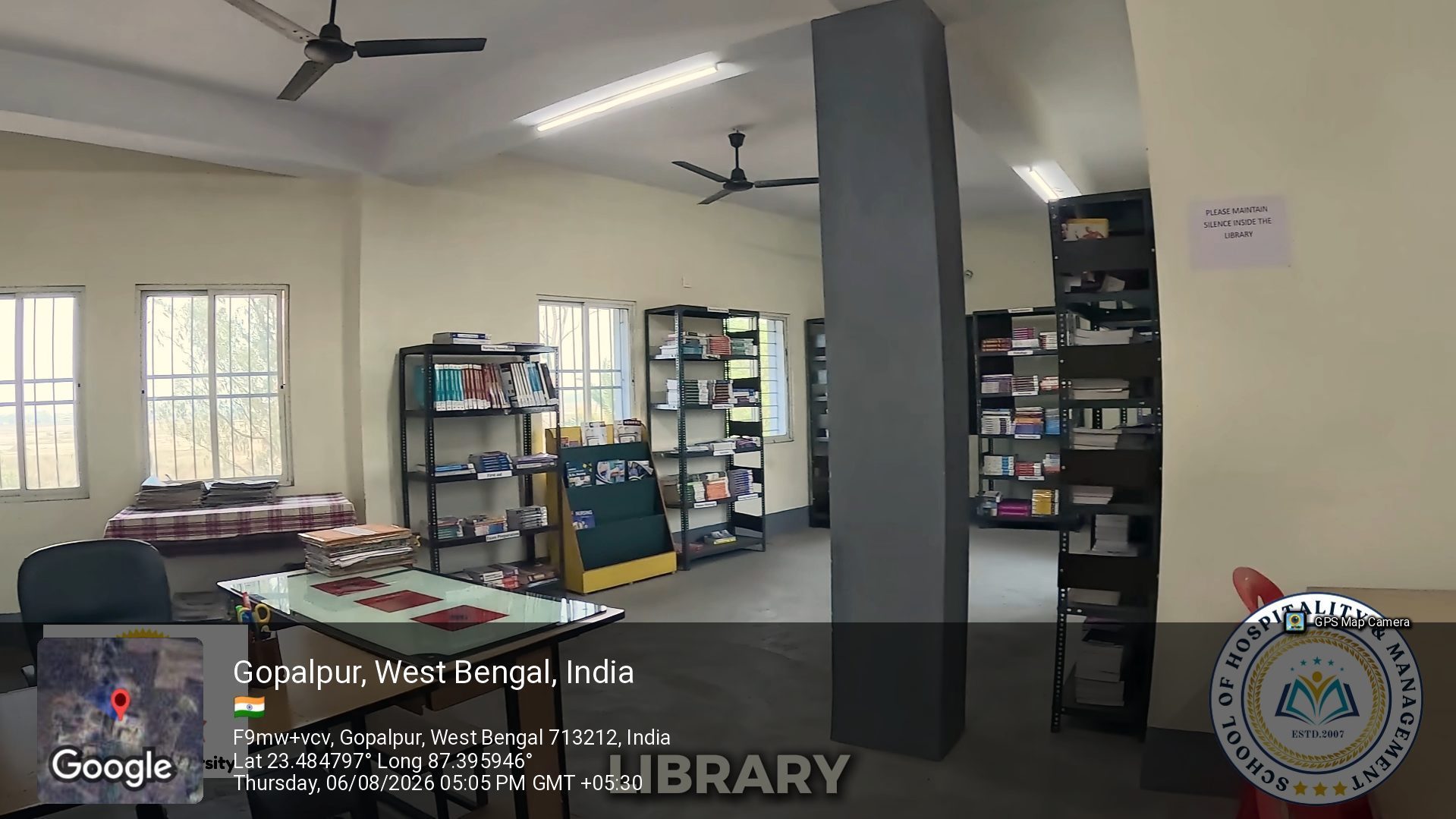 The library reading room at School of Hospitality & Management, Durgapur